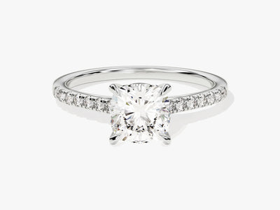1.50CT Cushion Diamond Pave Setting Moissanite Engagement Ring