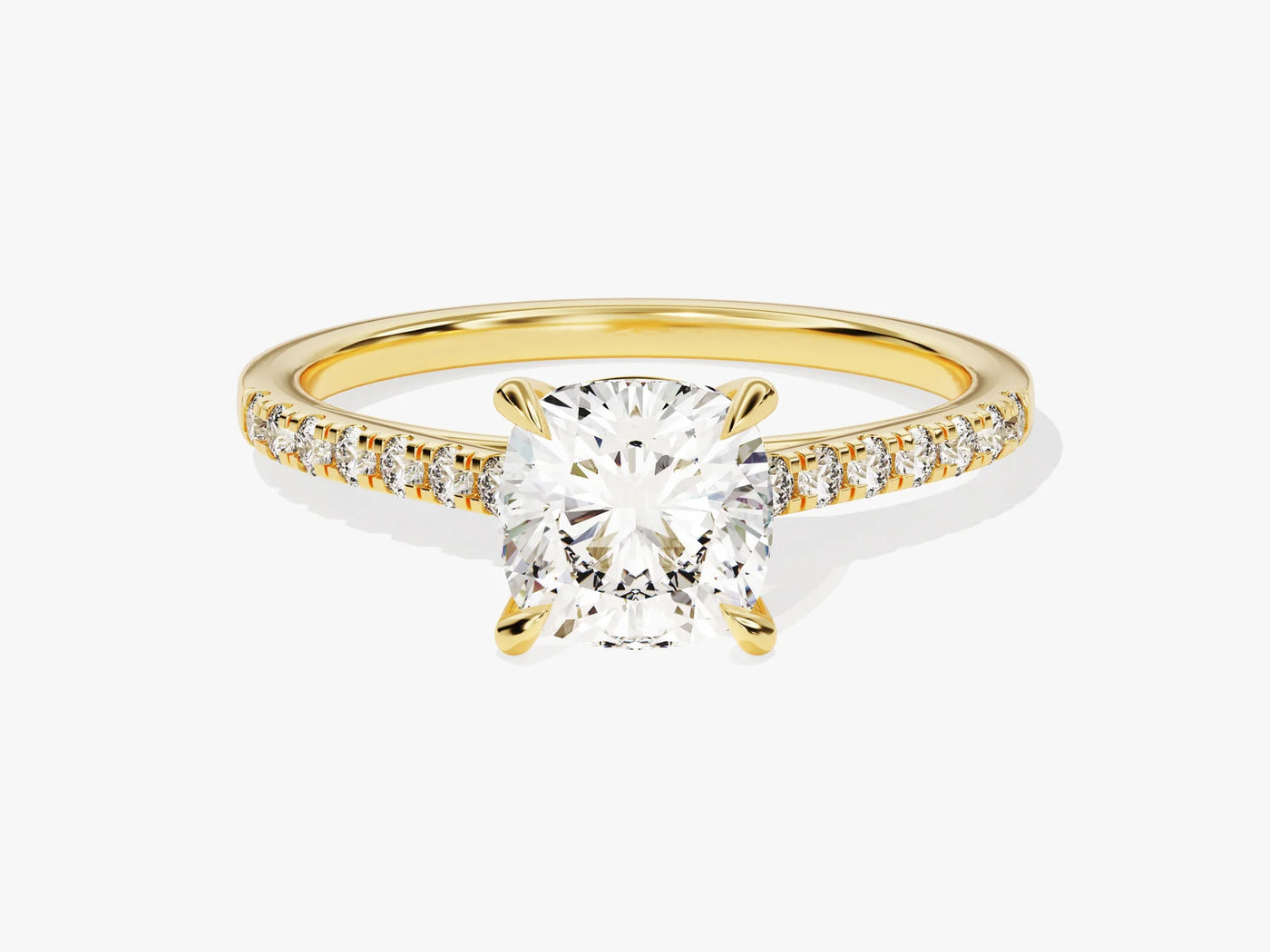 1.50CT Cushion Diamond Pave Setting Moissanite Engagement Ring