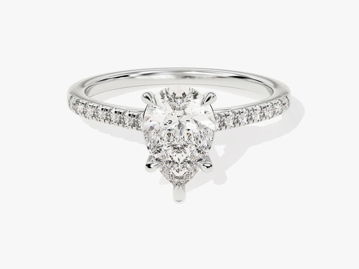 1.50CT Pear Diamond Pave Setting Moissanite Engagement Ring