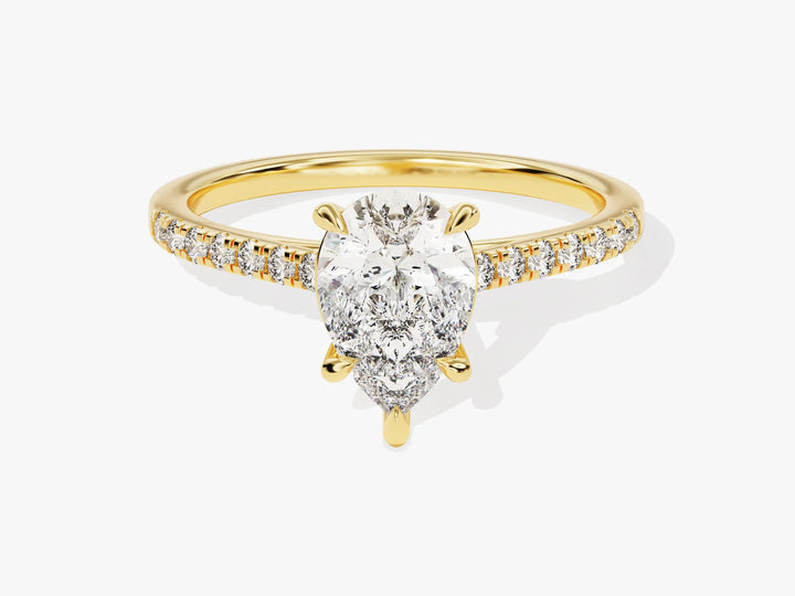 1.50CT Pear Diamond Pave Setting Moissanite Engagement Ring