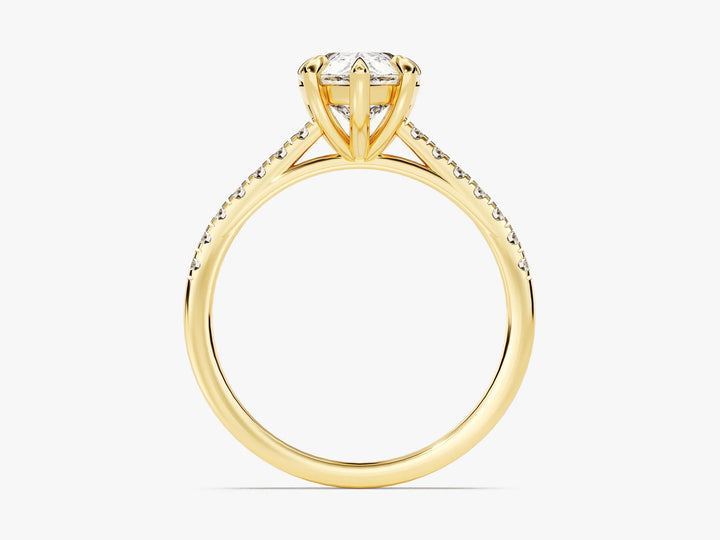 2.0CT Pear Diamond Pave Setting Moissanite Engagement Ring
