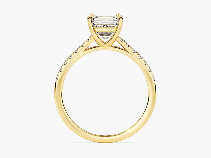 1.50CT Asscher Diamond Pave Setting Moissanite Engagement Ring