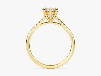 1.0CT Heart Diamond Pave Setting Moissanite Engagement Ring