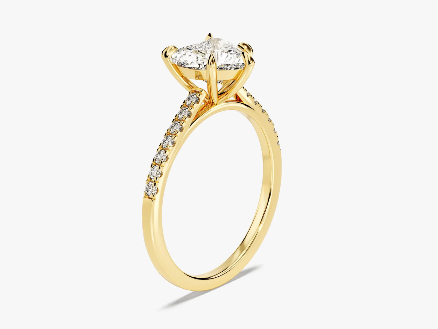 1.50CT Heart Diamond Pave Setting Moissanite Engagement Ring