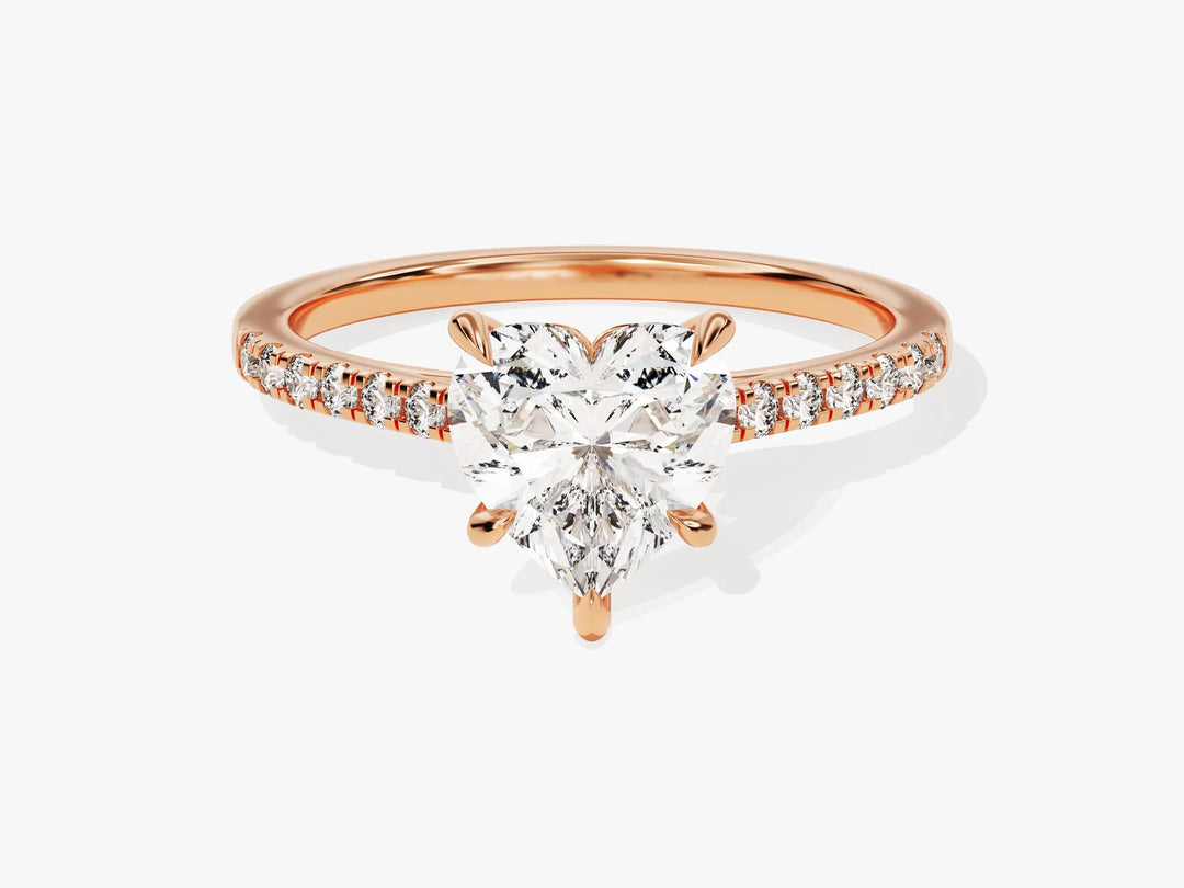 1.50CT Heart Diamond Pave Setting Moissanite Engagement Ring
