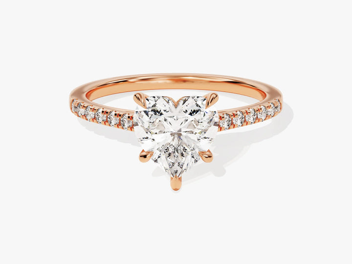 1.50CT Heart Diamond Pave Setting Moissanite Engagement Ring