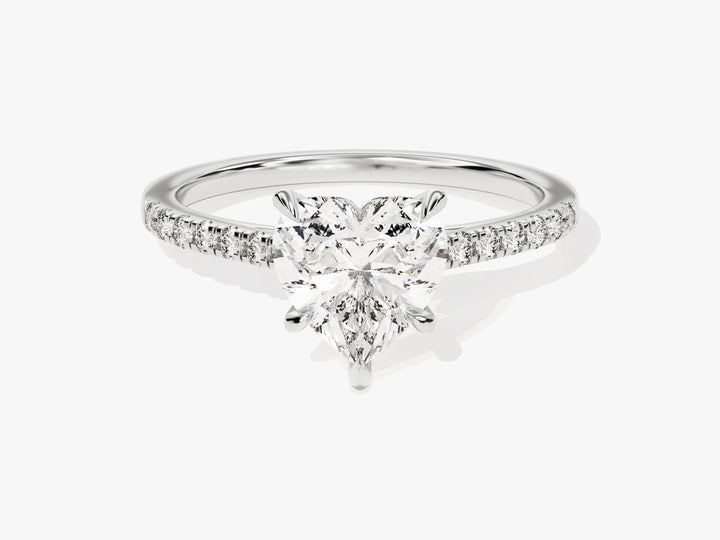 1.50CT Heart Diamond Pave Setting Moissanite Engagement Ring