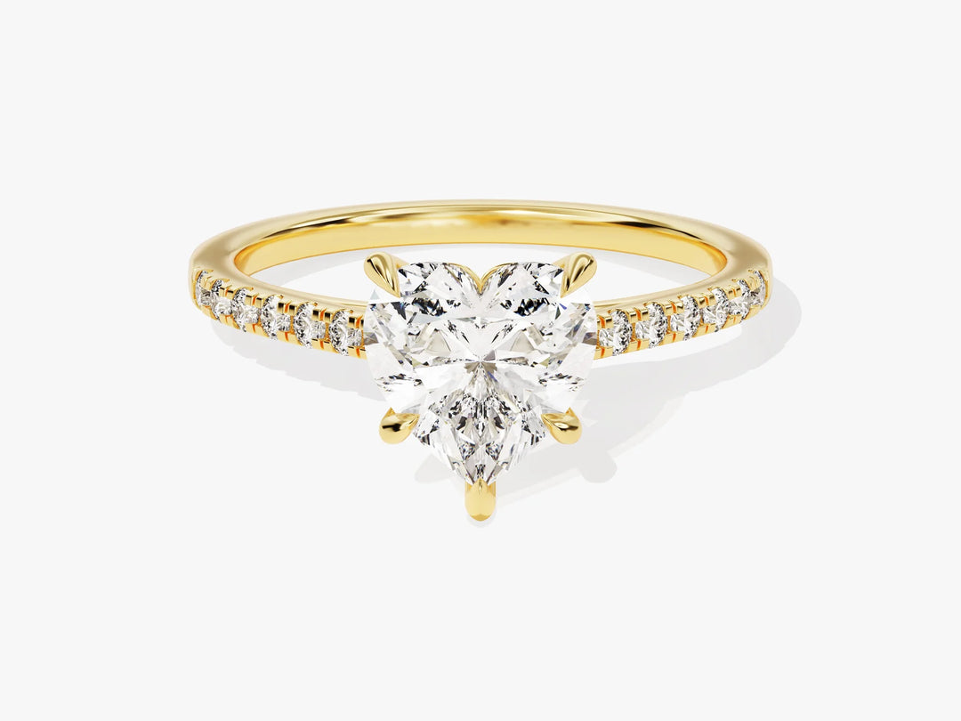1.50CT Heart Diamond Pave Setting Moissanite Engagement Ring