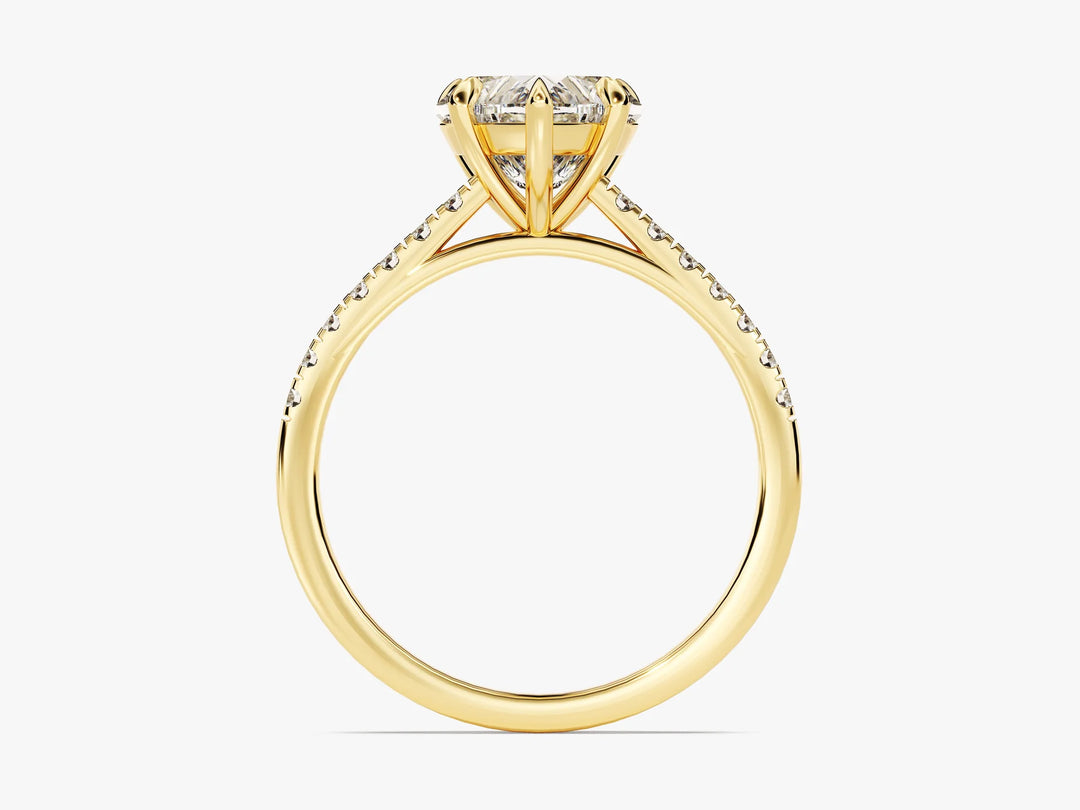 2.0CT Heart Diamond Pave Setting Moissanite Engagement Ring