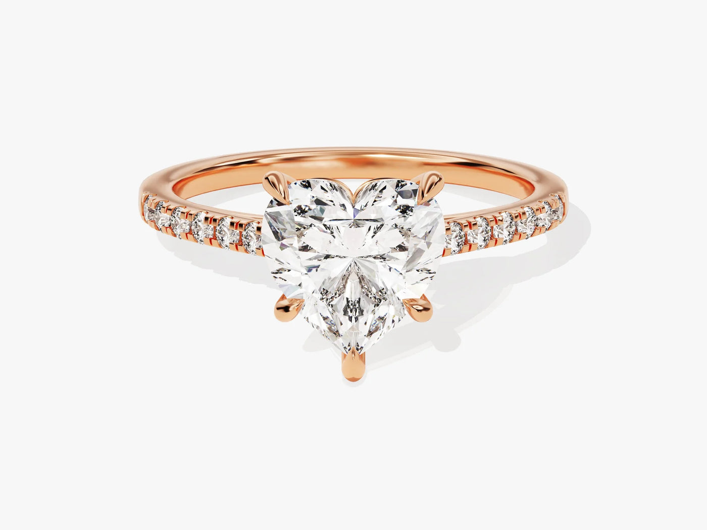 2.0CT Heart Diamond Pave Setting Moissanite Engagement Ring