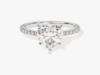 2.0CT Heart Diamond Pave Setting Moissanite Engagement Ring