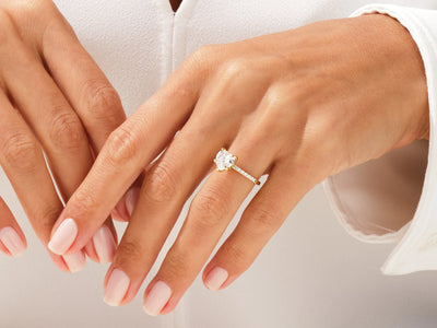 2.0CT Heart Diamond Pave Setting Moissanite Engagement Ring