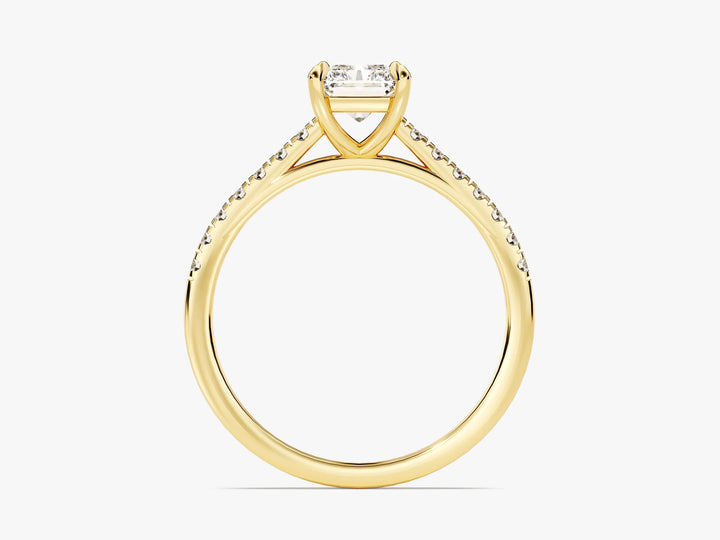 1.0CT Radaint Diamond Pave Setting Moissanite Engagement Ring