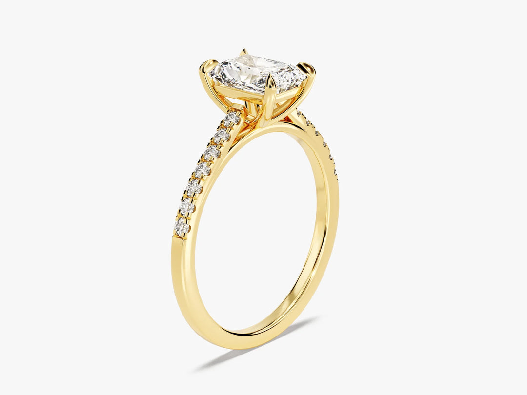 1.0CT Radaint Diamond Pave Setting Moissanite Engagement Ring