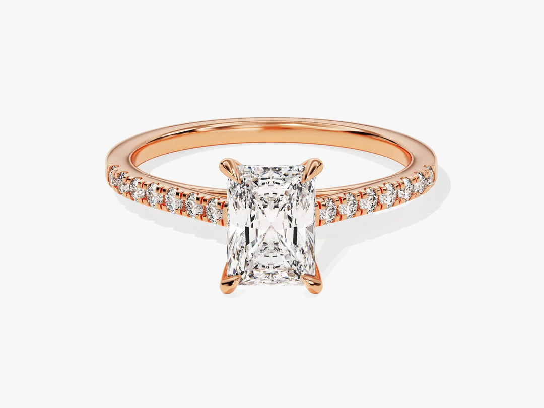 1.0CT Radaint Diamond Pave Setting Moissanite Engagement Ring