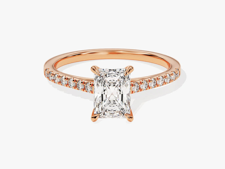 1.0CT Radaint Diamond Pave Setting Moissanite Engagement Ring