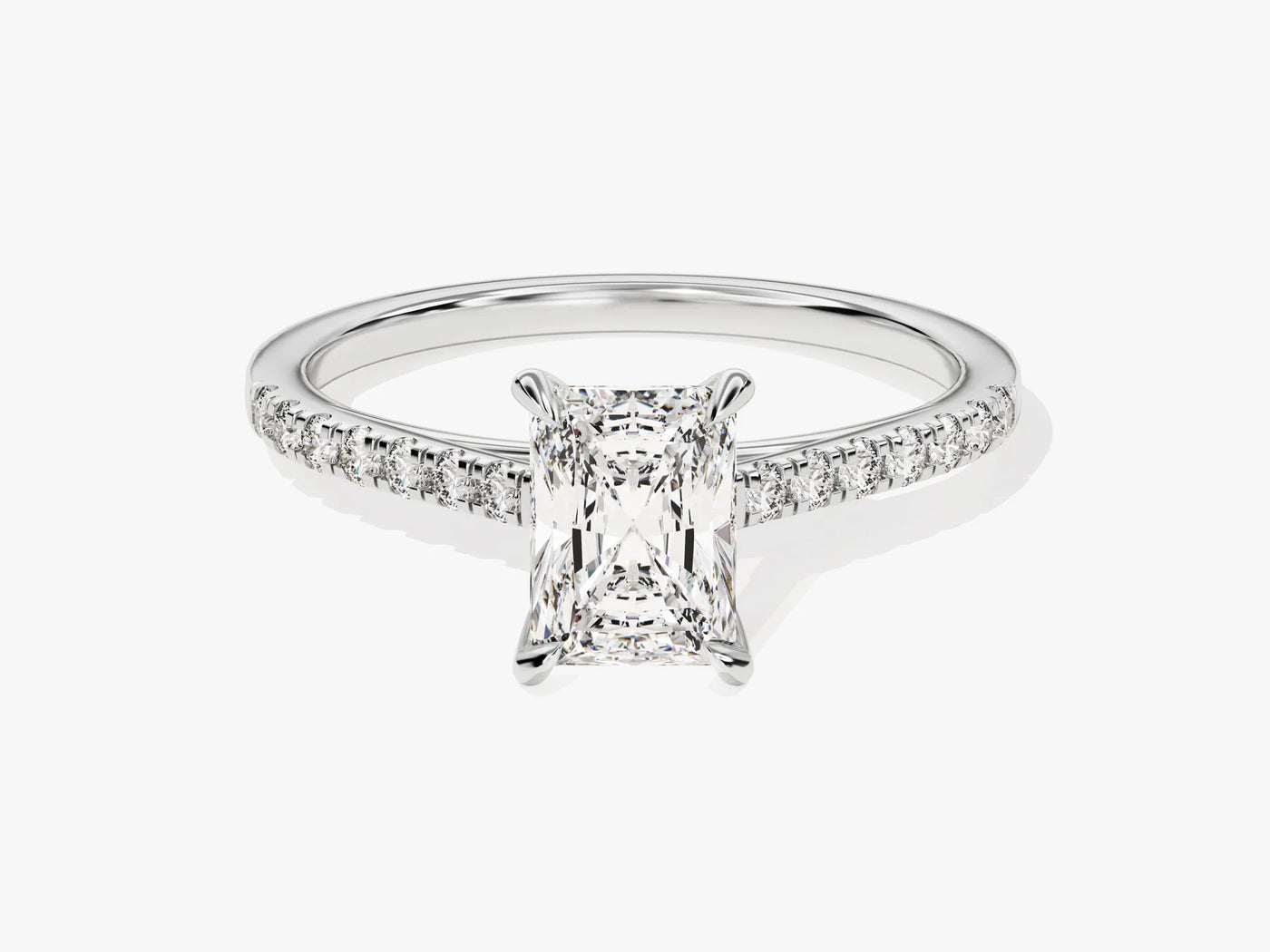1.0CT Radaint Diamond Pave Setting Moissanite Engagement Ring