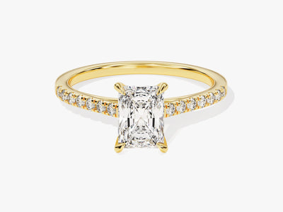 1.0CT Radaint Diamond Pave Setting Moissanite Engagement Ring