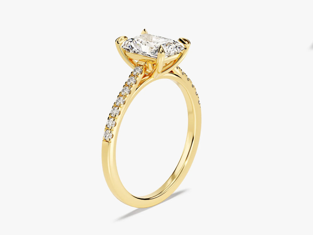 1.50CT Radaint Diamond Pave Setting Moissanite Engagement Ring