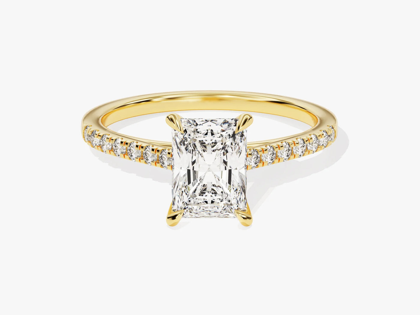 1.50CT Radaint Diamond Pave Setting Moissanite Engagement Ring