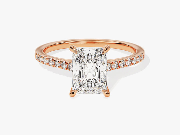 2.0CT Radiant Diamond Pave Setting Moissanite Engagement Ring