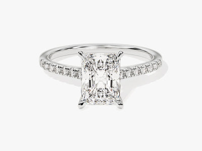 2.0CT Radiant Diamond Pave Setting Moissanite Engagement Ring