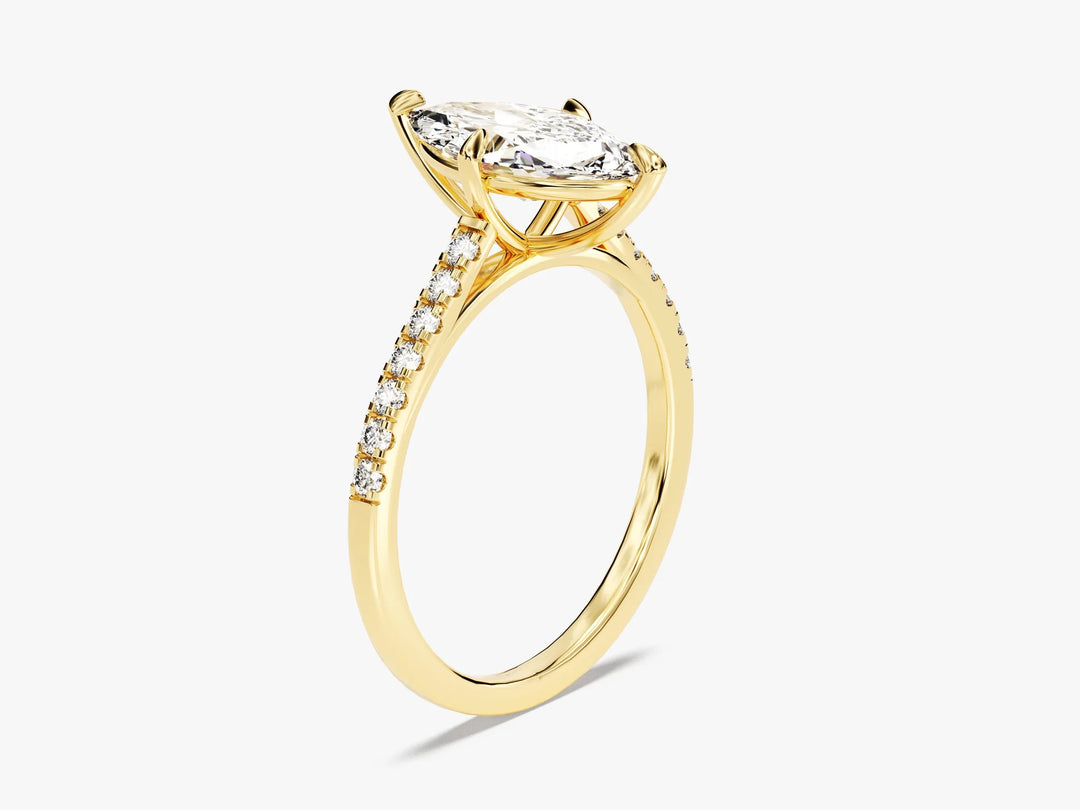 1.50CT Marquise Diamond Pave Setting Moissanite Engagement Ring