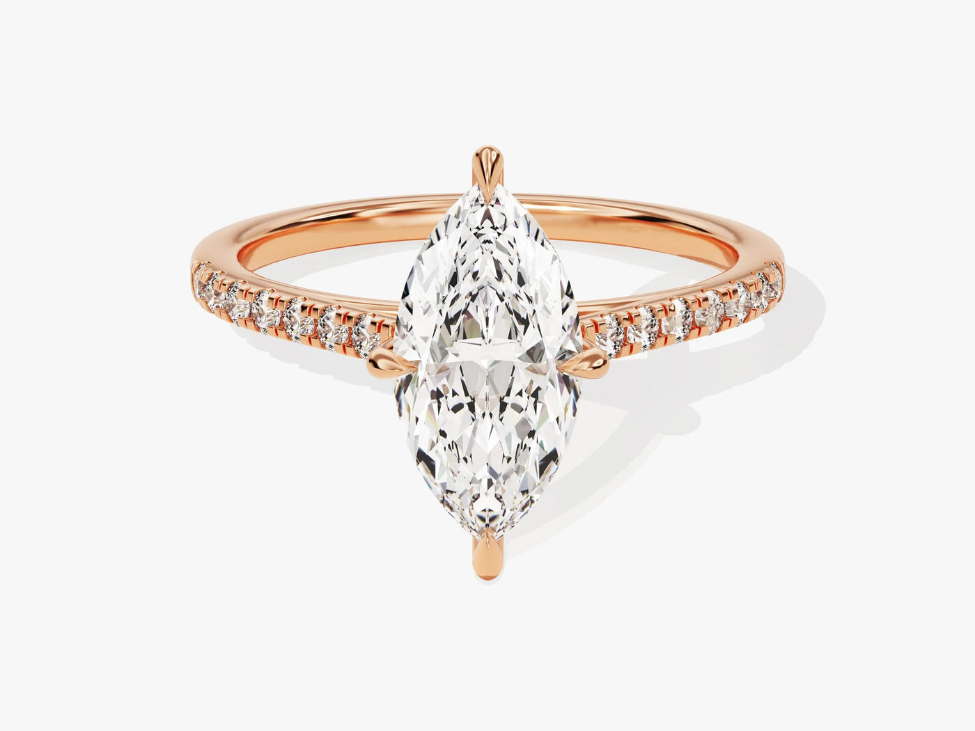 1.50CT Marquise Diamond Pave Setting Moissanite Engagement Ring