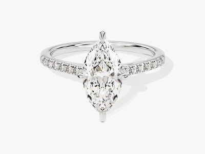 1.50CT Marquise Diamond Pave Setting Moissanite Engagement Ring