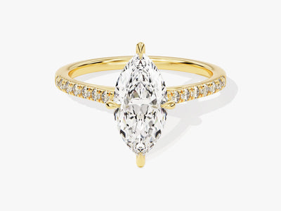 1.50CT Marquise Diamond Pave Setting Moissanite Engagement Ring
