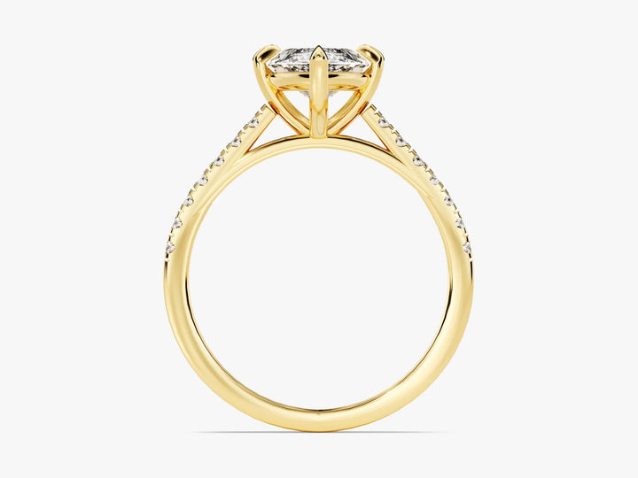 2.0CT Marquise Diamond Pave Setting Moissanite Engagement Ring
