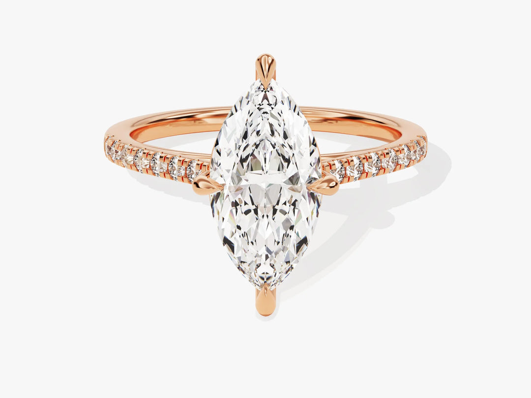 2.0CT Marquise Diamond Pave Setting Moissanite Engagement Ring