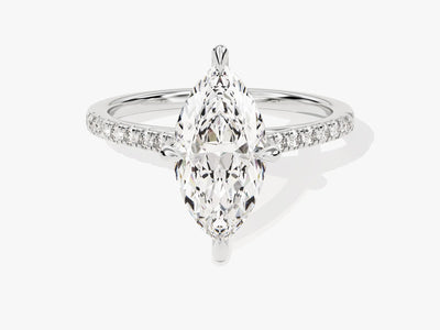 2.0CT Marquise Diamond Pave Setting Moissanite Engagement Ring