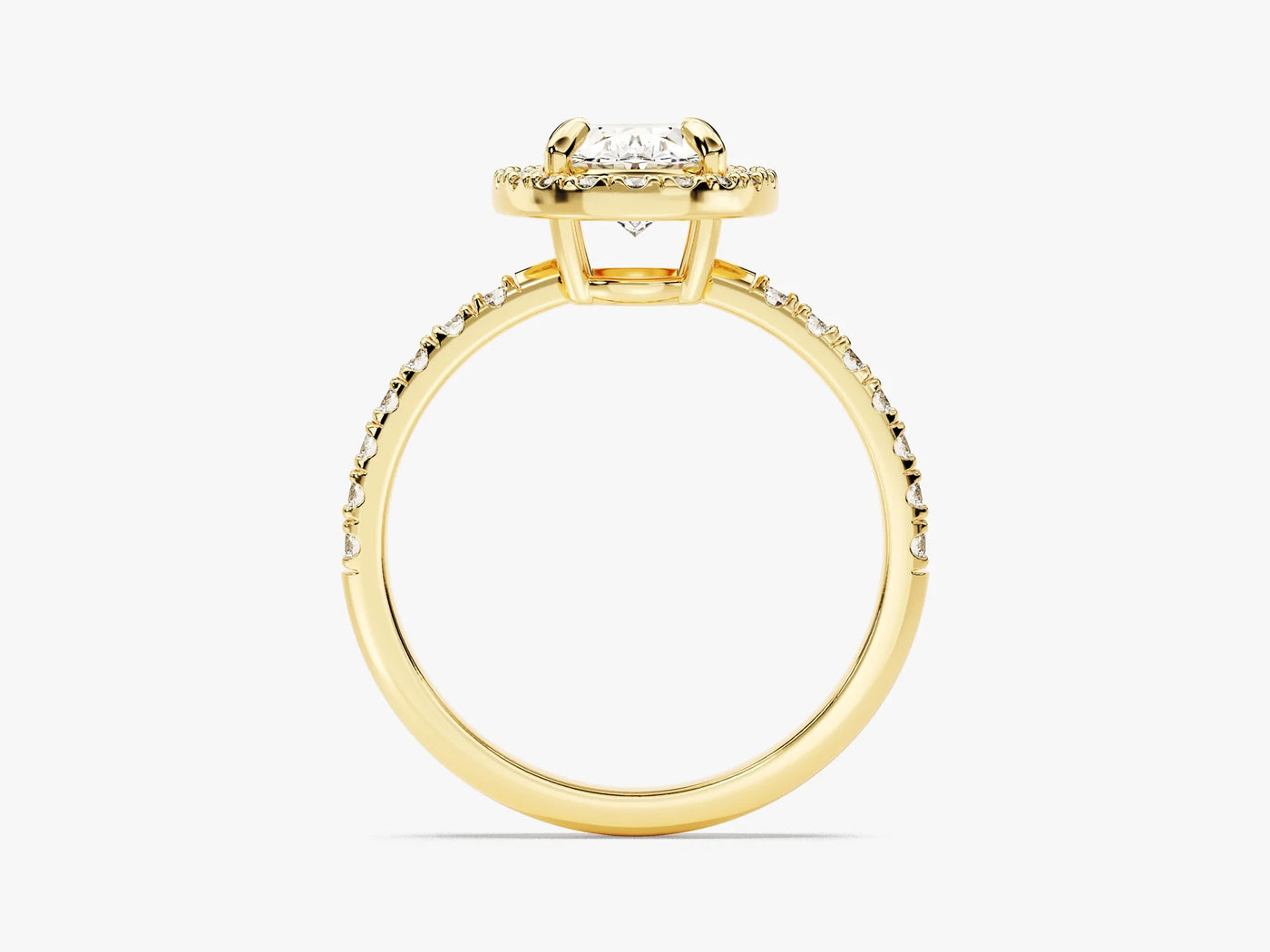 1.50CT Oval Diamond Halo Pave Setting Moissanite Engagement Ring