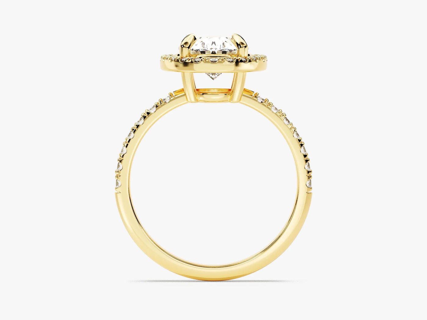 2.0CT Oval Diamond Halo Pave Setting Moissanite Engagement Ring