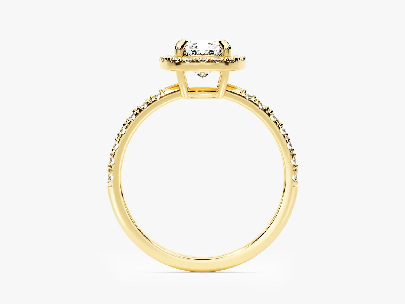 1.50CT Cushion Diamond Halo Pave Setting Moissanite Engagement Ring