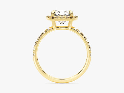 2.0CT Cushion Diamond Halo Pave Setting Moissanite Engagement Ring