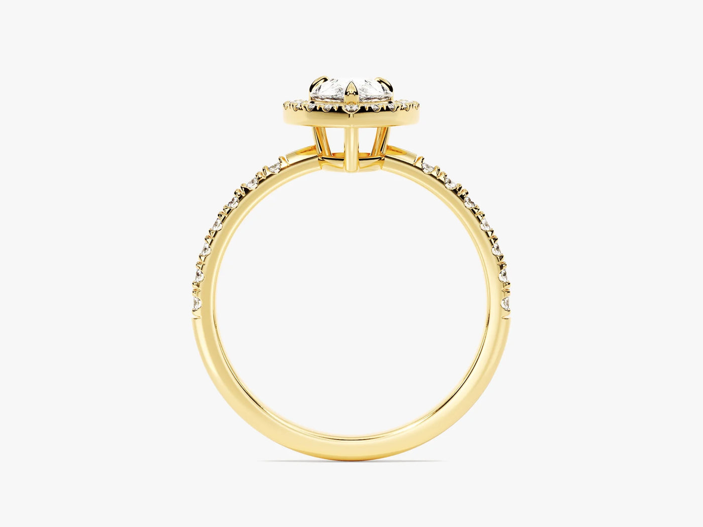 1.0CT Pear Diamond Halo Pave Setting Moissanite Engagement Ring