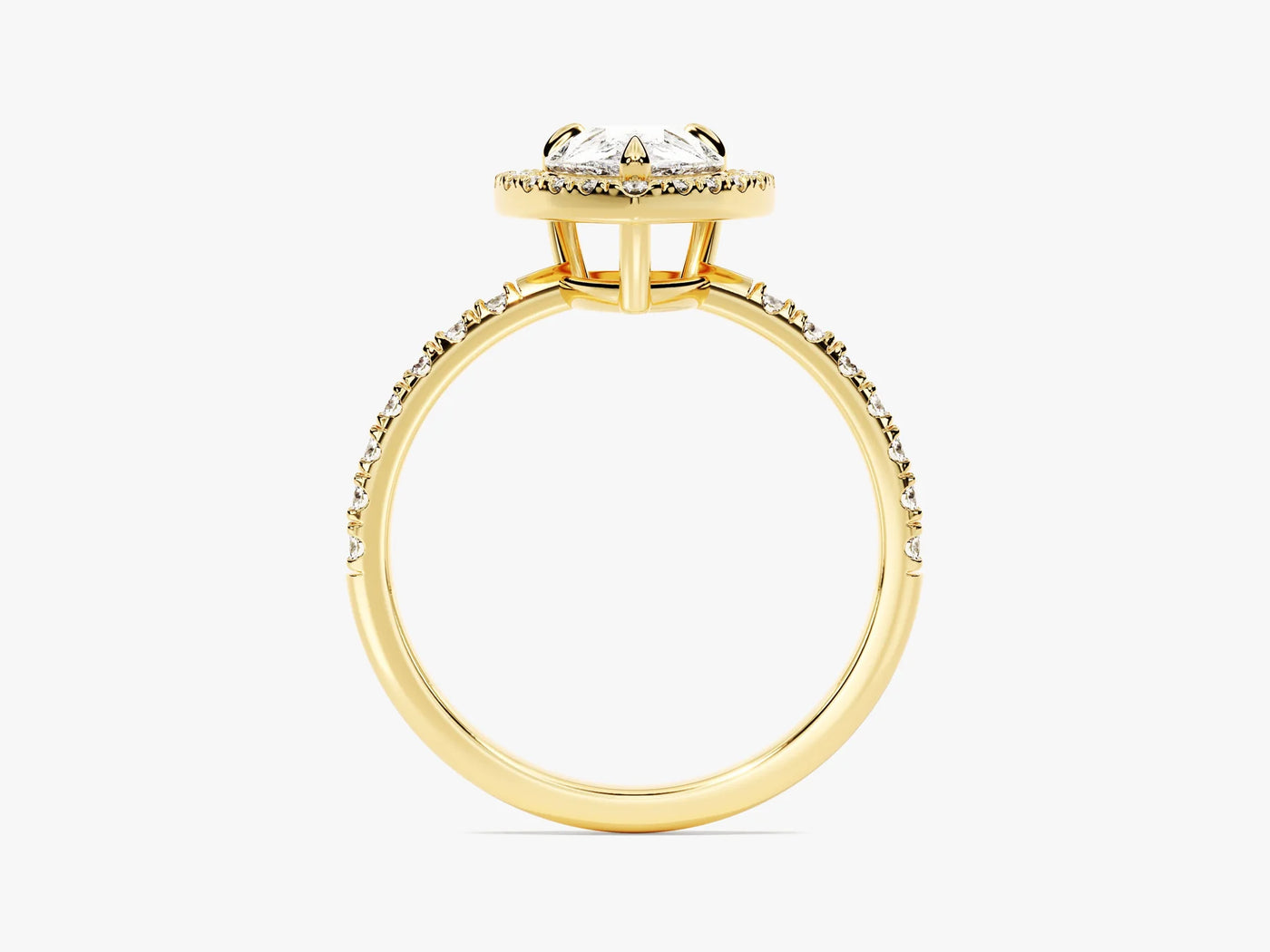 1.50CT Pear Diamond Halo Pave Setting Moissanite Engagement Ring