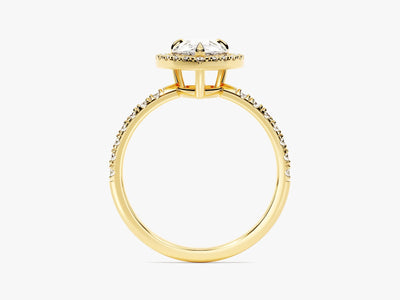 1.50CT Pear Diamond Halo Pave Setting Moissanite Engagement Ring