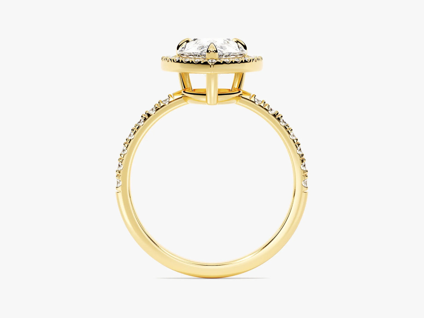 2.0CT Pear Diamond Halo Pave Setting Moissanite Engagement Ring