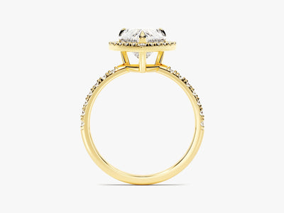 1.50CT Heart Diamond Halo Pave Setting Moissanite Engagement Ring