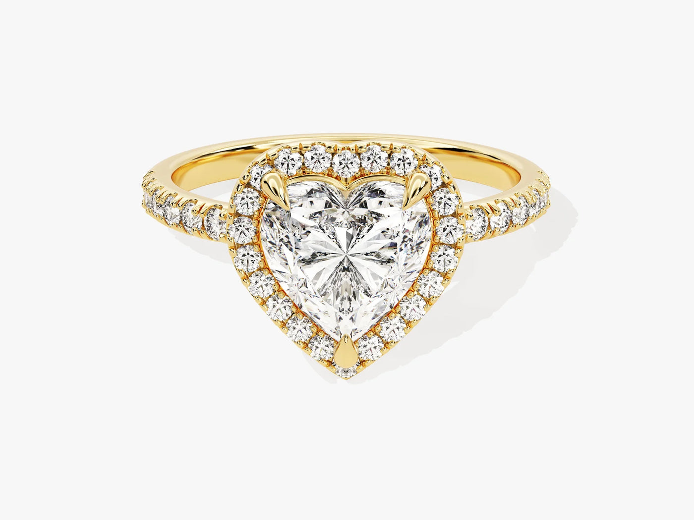 1.50CT Heart Diamond Halo Pave Setting Moissanite Engagement Ring