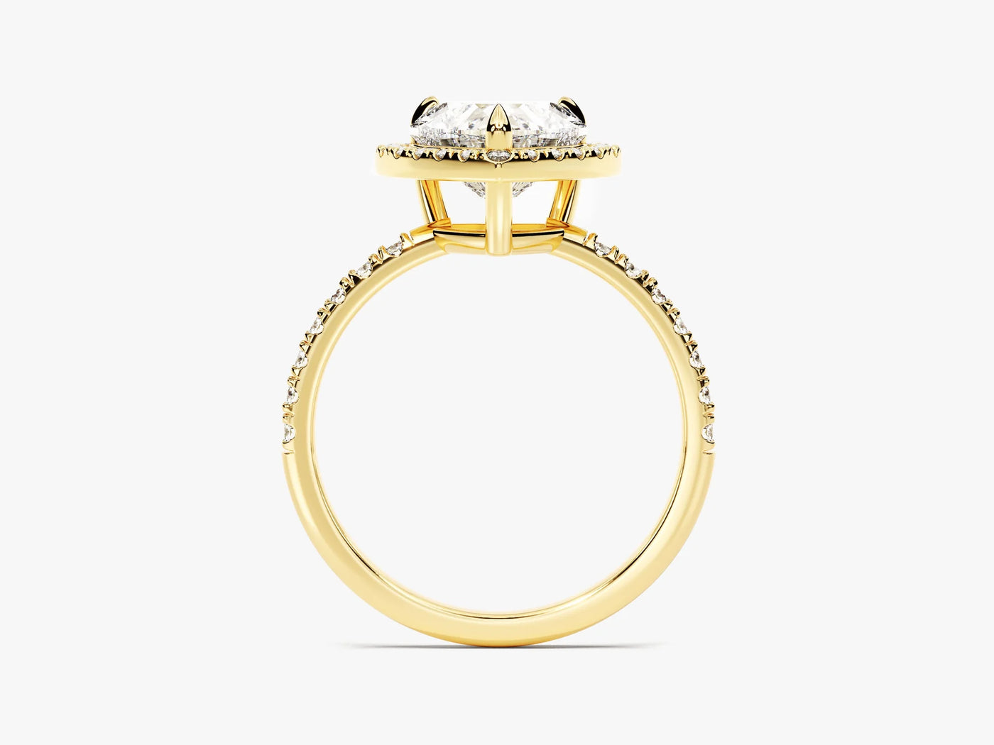 2.0CT Heart Diamond Halo Pave Setting Moissanite Engagement Ring