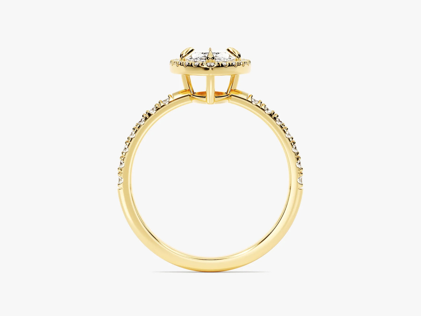 1.0CT Marquise Diamond Halo Pave Setting Moissanite Engagement Ring