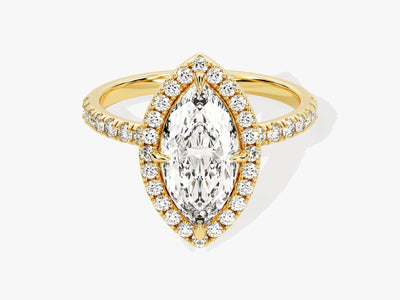 1.50CT Marquise Diamond Halo Pave Setting Moissanite Engagement Ring