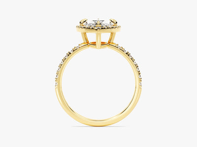 2.0CT Marquise Diamond Halo Pave Setting Moissanite Engagement Ring