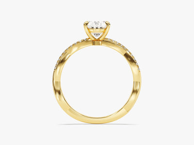 1.50CT Oval Diamond Twisted Pave Setting Moissanite Engagement Ring