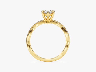 1.50CT Pear Diamond Twisted Pave Setting Moissanite Engagement Ring