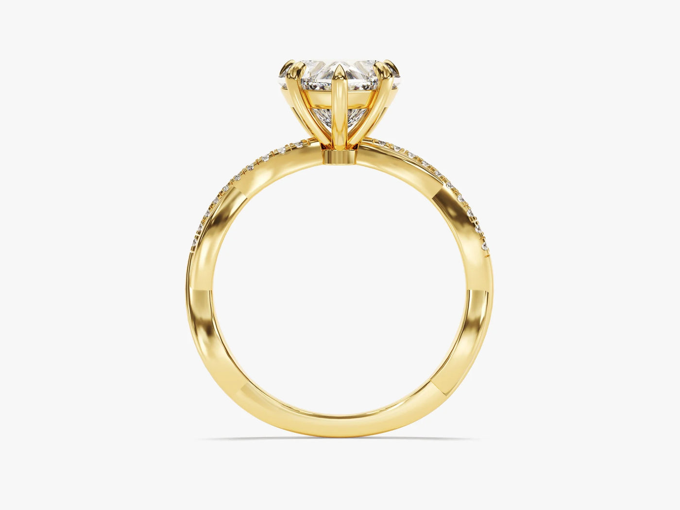 2.0CT Heart Diamond Twisted Pave Setting Moissanite Engagement Ring